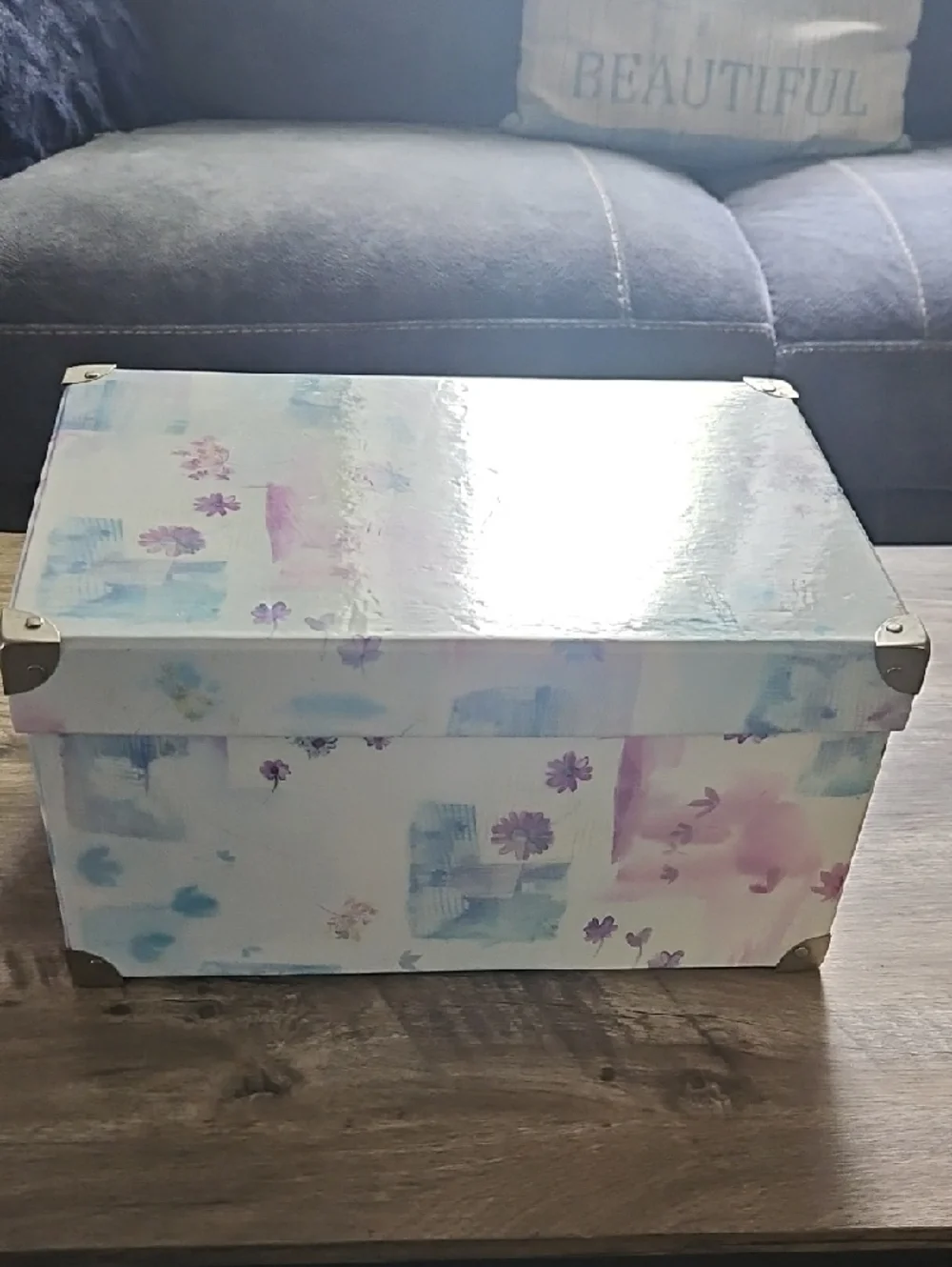 Floral Decorative Storage Box - Pastel Multicolor